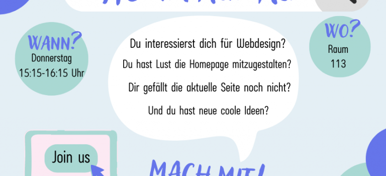 Gestalte die neue Homepage der Schule mit!