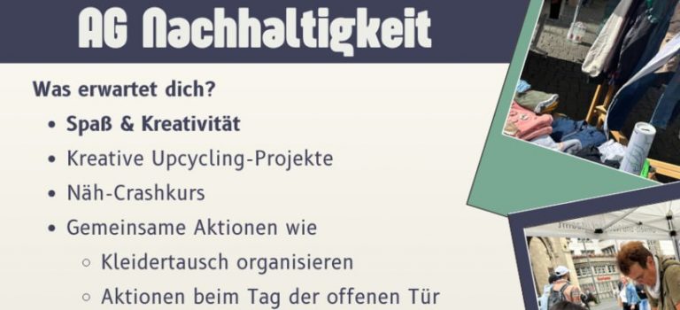 Kickoff neue AG „Nachhaltigkeit“ am Do, 18.9.25