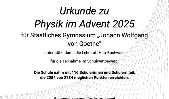 Physik im Advent 2025 – wir waren dabei! 🎄🔬 Physik im Advent 2025 – wir waren dabei! 🎄🔬
